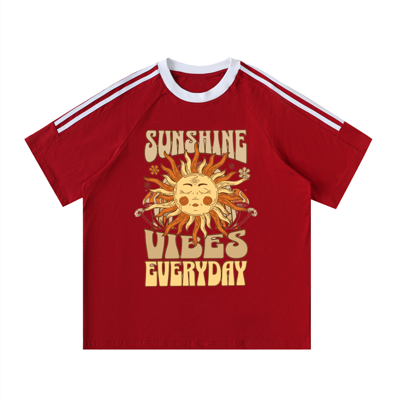 Contrast Tape Crewneck Cotton T-Shirt