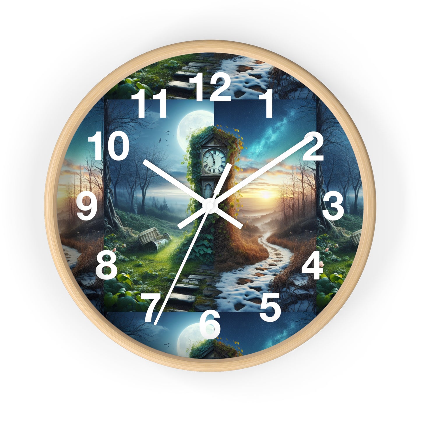 Enchanting Landscape Wall Clock - Nature Decor, Gift for Home, Timeless Style, Room Accent, Unique Wall Art