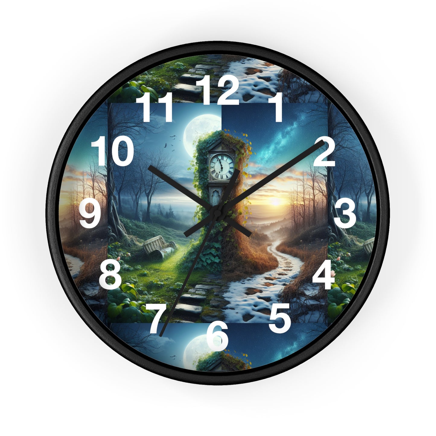 Enchanting Landscape Wall Clock - Nature Decor, Gift for Home, Timeless Style, Room Accent, Unique Wall Art