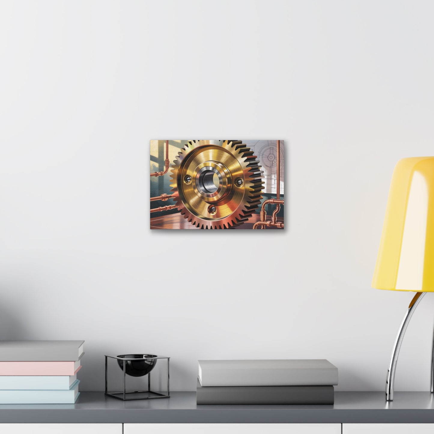 Industrial Gear Wall Art Canvas Print, Steampunk Decor, Home Office Artwork, Unique Gift for Engineers, Mechanical Design