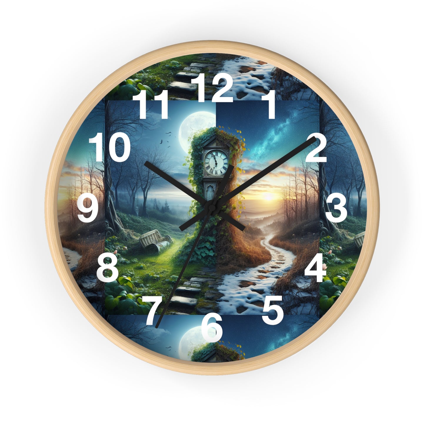 Enchanting Landscape Wall Clock - Nature Decor, Gift for Home, Timeless Style, Room Accent, Unique Wall Art