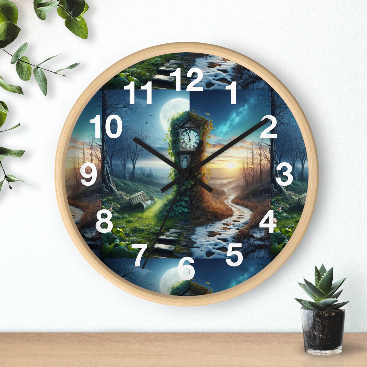 Enchanting Landscape Wall Clock - Nature Decor, Gift for Home, Timeless Style, Room Accent, Unique Wall Art