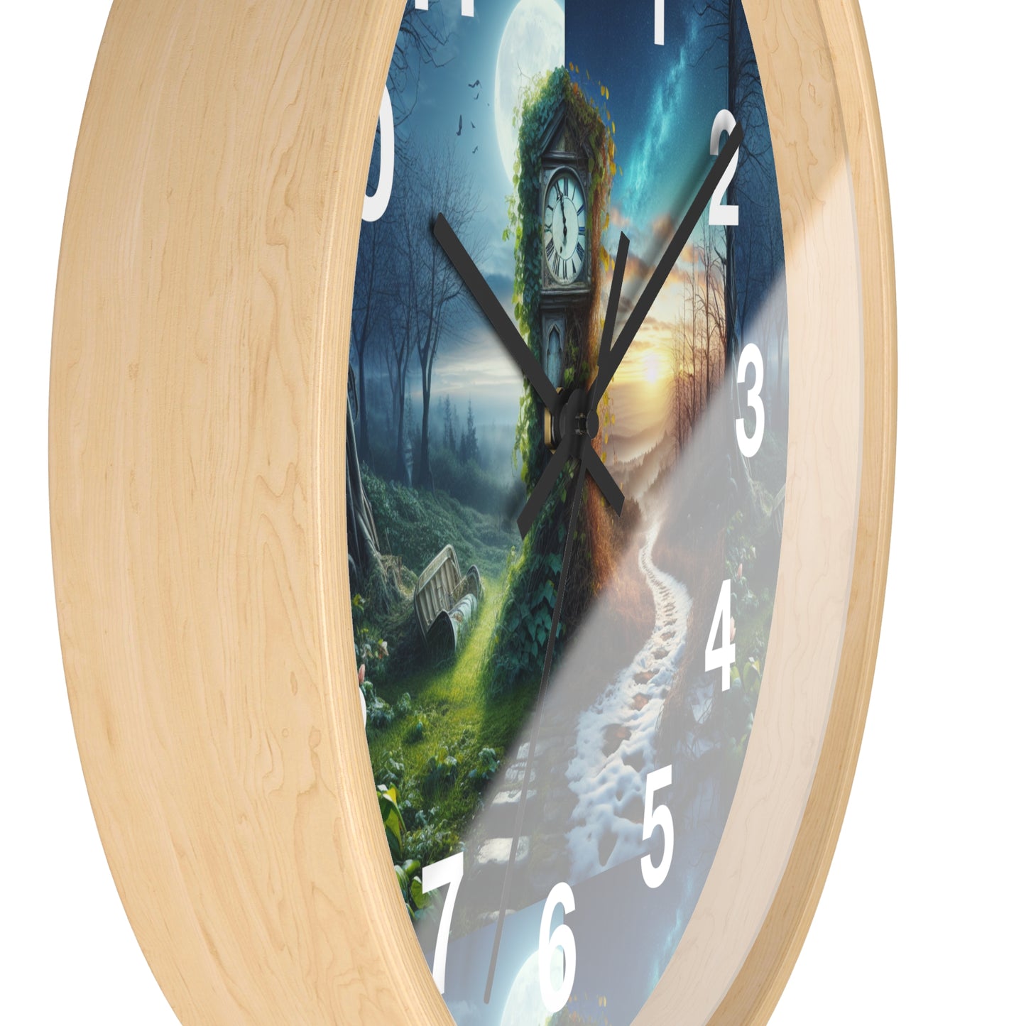 Enchanting Landscape Wall Clock - Nature Decor, Gift for Home, Timeless Style, Room Accent, Unique Wall Art