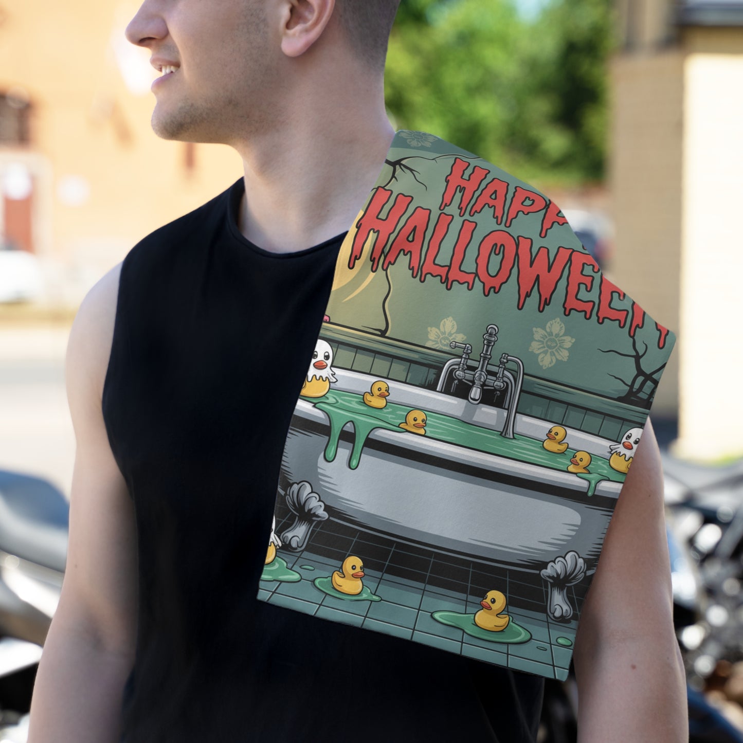 Halloween Rally Towel, Fun Towels for Halloween Party, Spooky Kitchen Decor, Trick or Treat Towels, Unique Gift for Halloween Enthusiasts
