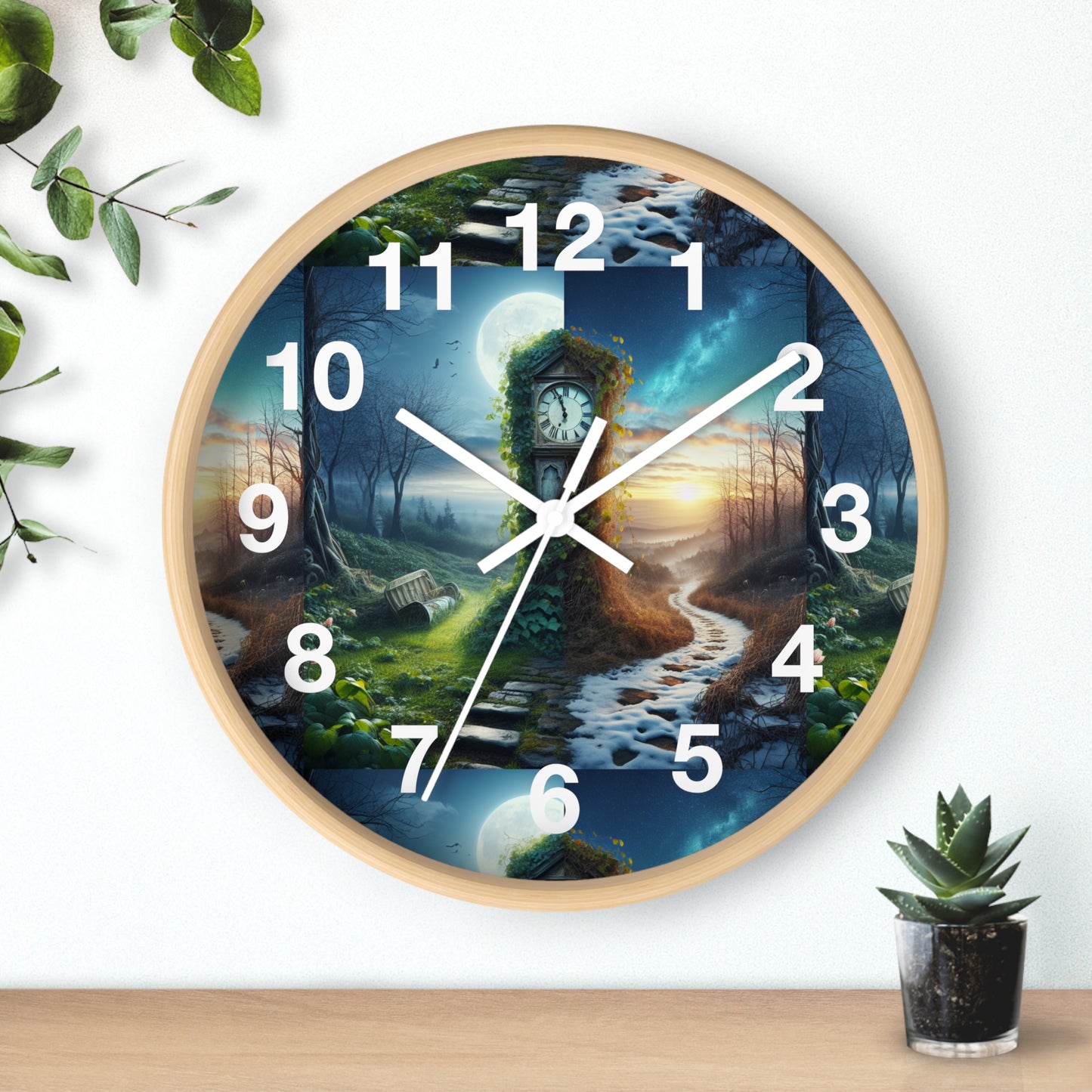 Enchanting Landscape Wall Clock - Nature Decor, Gift for Home, Timeless Style, Room Accent, Unique Wall Art