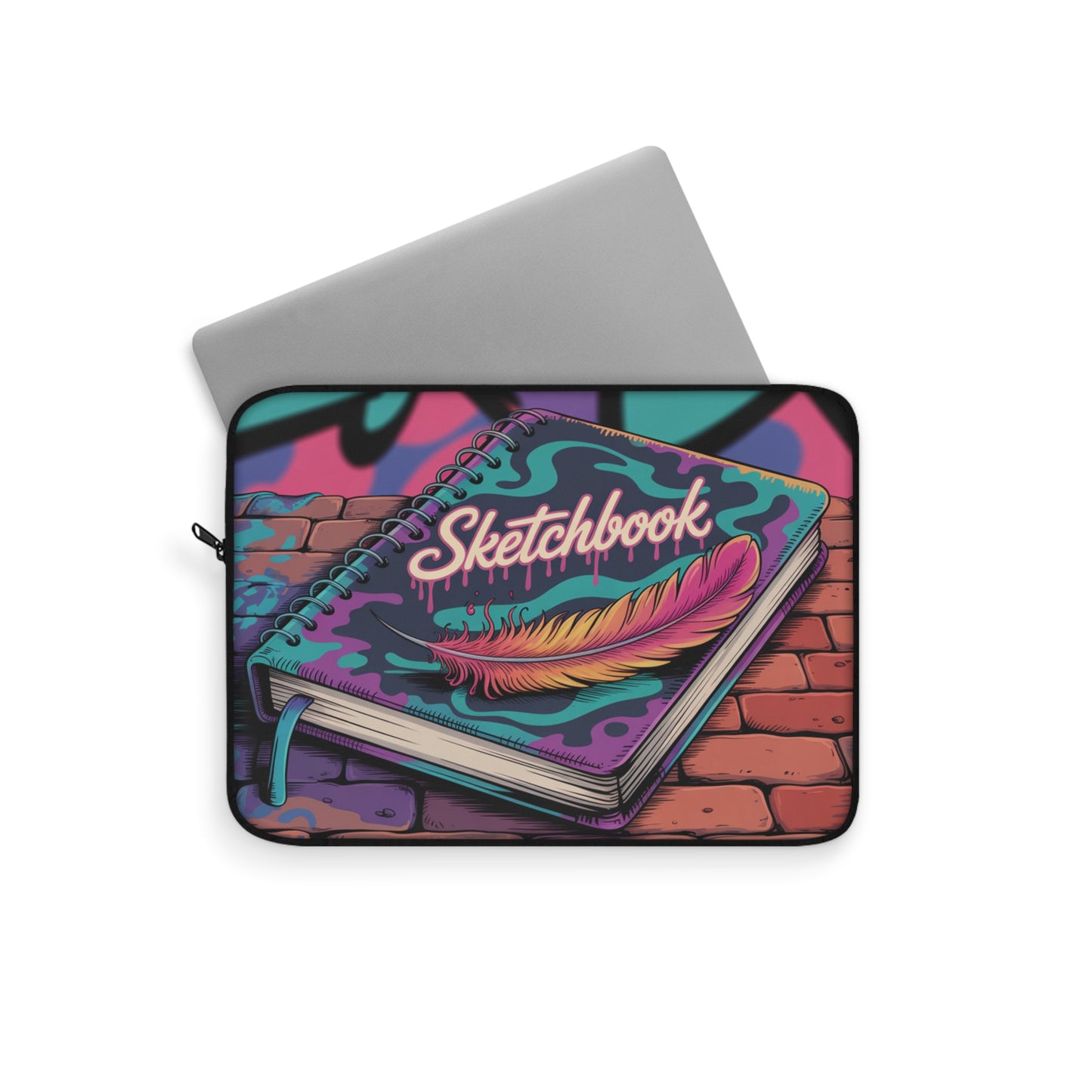 Vibrant Sketchbook Laptop Sleeve, Artistic Design for Creatives, Perfect for Gifts, College Students, and Sketch Lovers