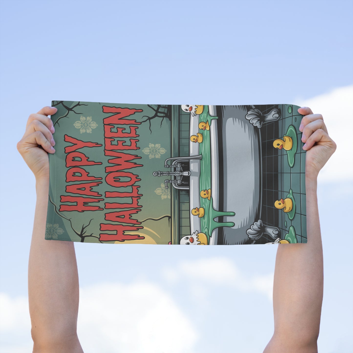 Halloween Rally Towel, Fun Towels for Halloween Party, Spooky Kitchen Decor, Trick or Treat Towels, Unique Gift for Halloween Enthusiasts