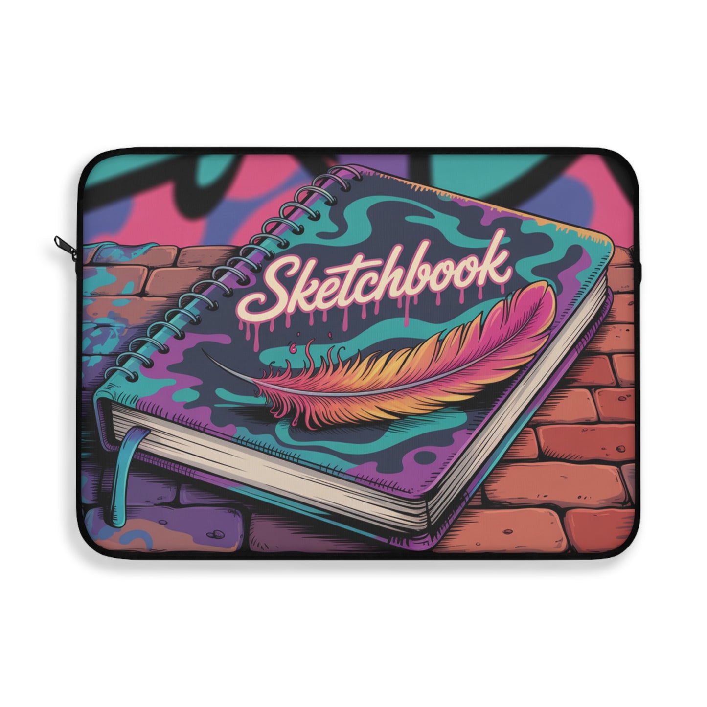 Vibrant Sketchbook Laptop Sleeve, Artistic Design for Creatives, Perfect for Gifts, College Students, and Sketch Lovers