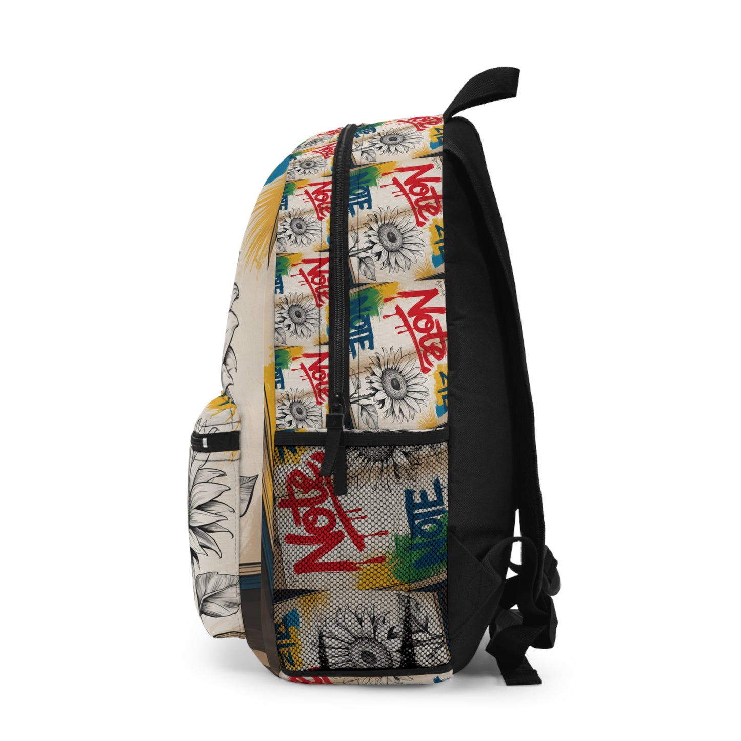 Vibrant Graffiti Floral Backpack | Stylish School Bag, Flower Backpack, Graffiti Art, Trendy Rucksack, Unique Gift for Students