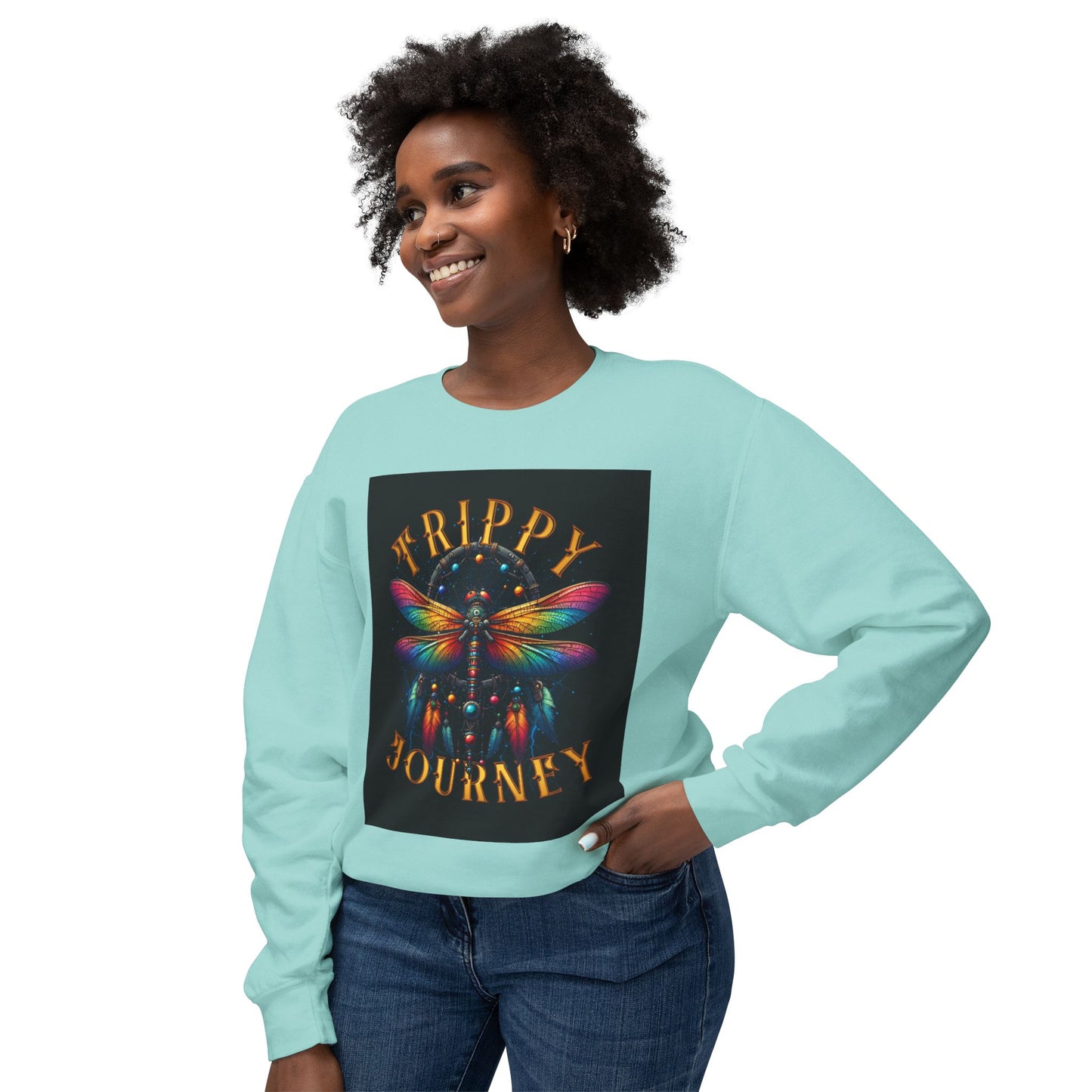 Trippy Journey Sweatshirt, Psychedelic Crewneck, Boho Fashion, Unisex Gift, Fun Layering Top, Festival Wear