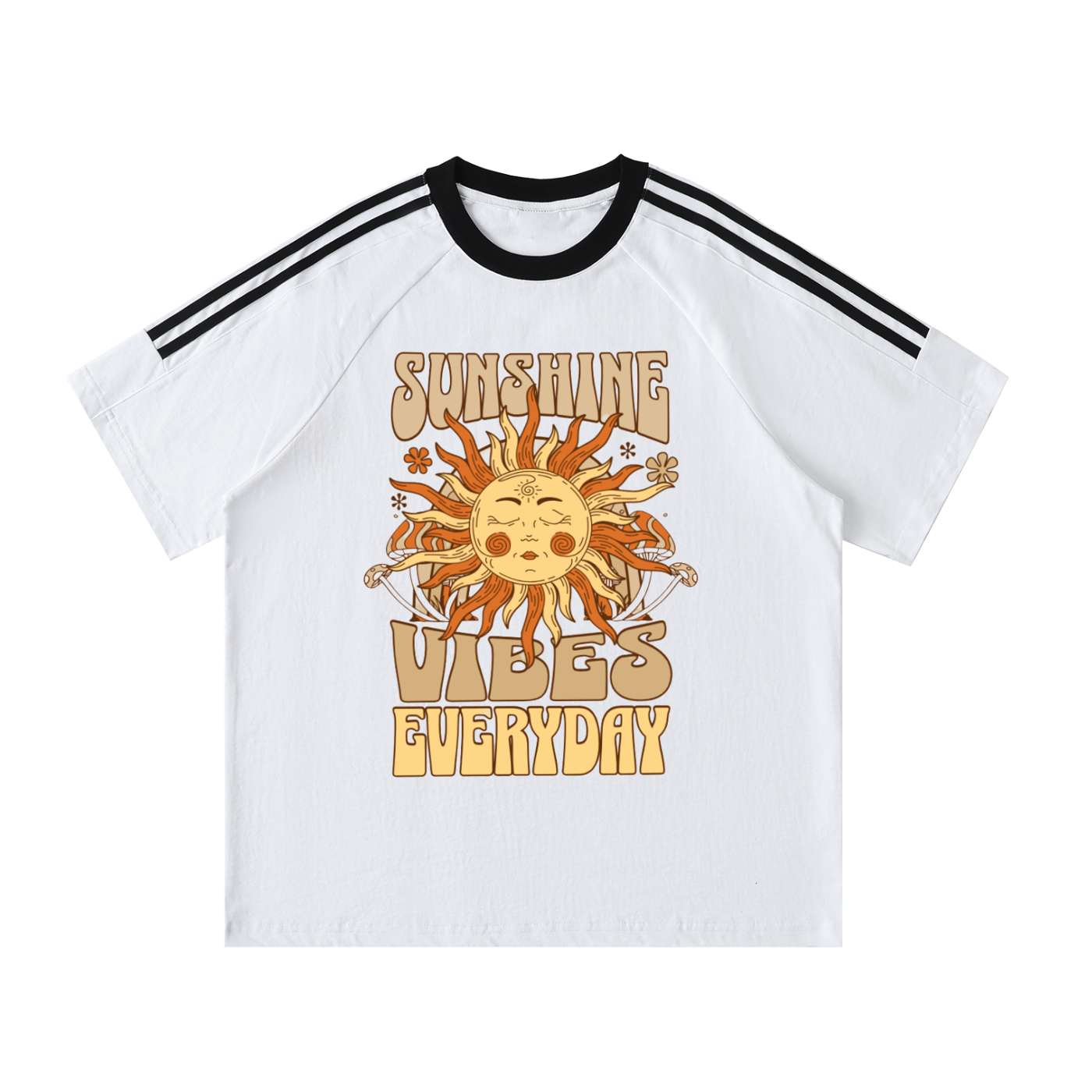 Contrast Tape Crewneck Cotton T-Shirt