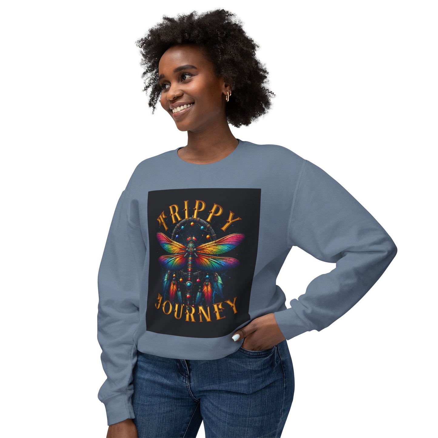 Trippy Journey Sweatshirt, Psychedelic Crewneck, Boho Fashion, Unisex Gift, Fun Layering Top, Festival Wear