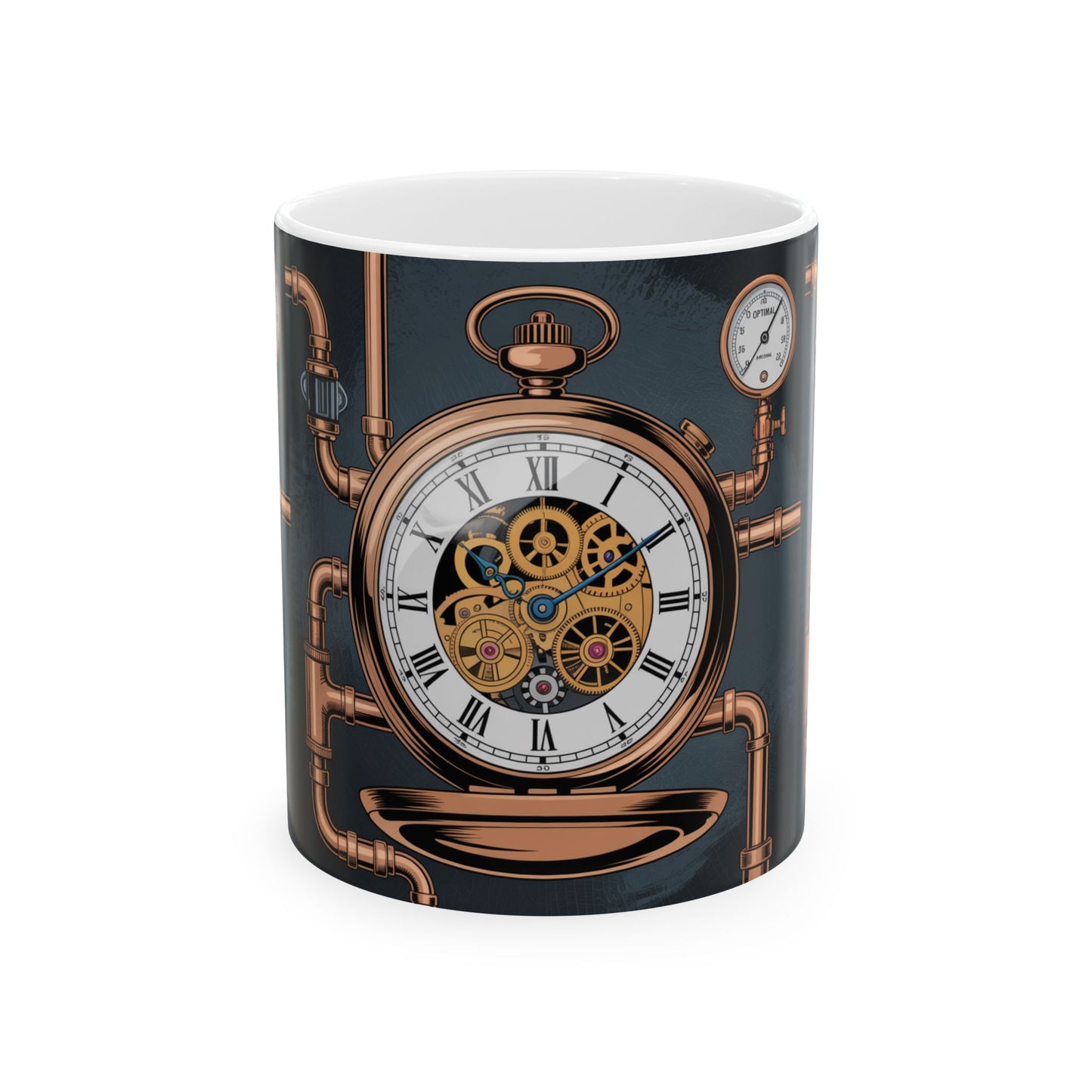 Steampunk Owl Mug – Chronos Automata Design, Coffee Cup, Gift for Owl Lovers, Unique Home Decor, Steam Punk Aesthetic