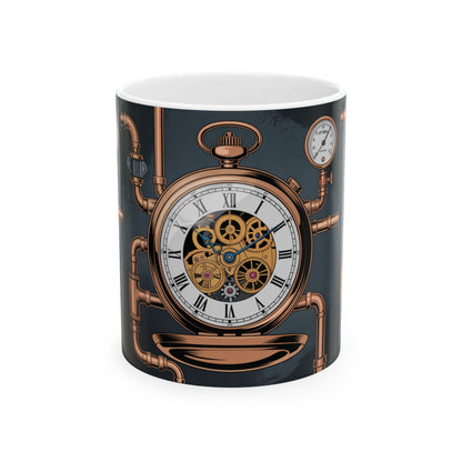 Steampunk Owl Mug – Chronos Automata Design, Coffee Cup, Gift for Owl Lovers, Unique Home Decor, Steam Punk Aesthetic