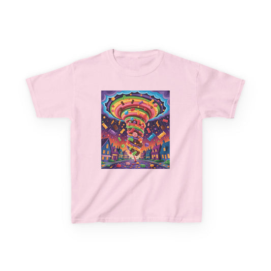 Vibrant Kids Tee, Colorful Carousel Design, Fun T-Shirt for Birthday Celebrations, Playdate Attire, Seasonal Gifts