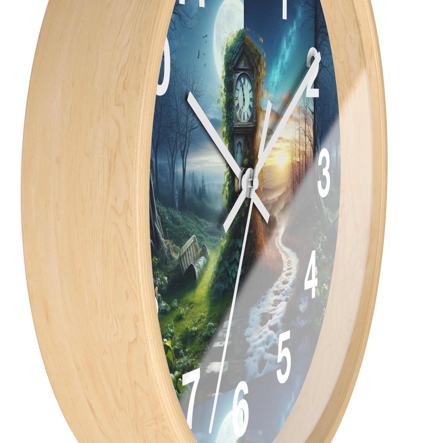 Enchanting Landscape Wall Clock - Nature Decor, Gift for Home, Timeless Style, Room Accent, Unique Wall Art
