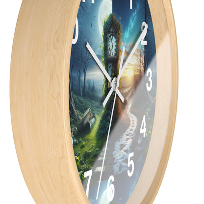Enchanting Landscape Wall Clock - Nature Decor, Gift for Home, Timeless Style, Room Accent, Unique Wall Art
