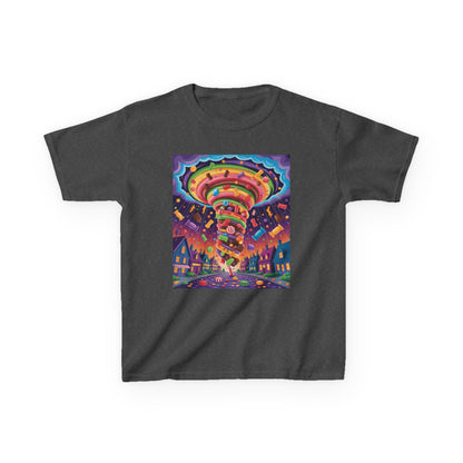 Vibrant Kids Tee, Colorful Carousel Design, Fun T-Shirt for Birthday Celebrations, Playdate Attire, Seasonal Gifts