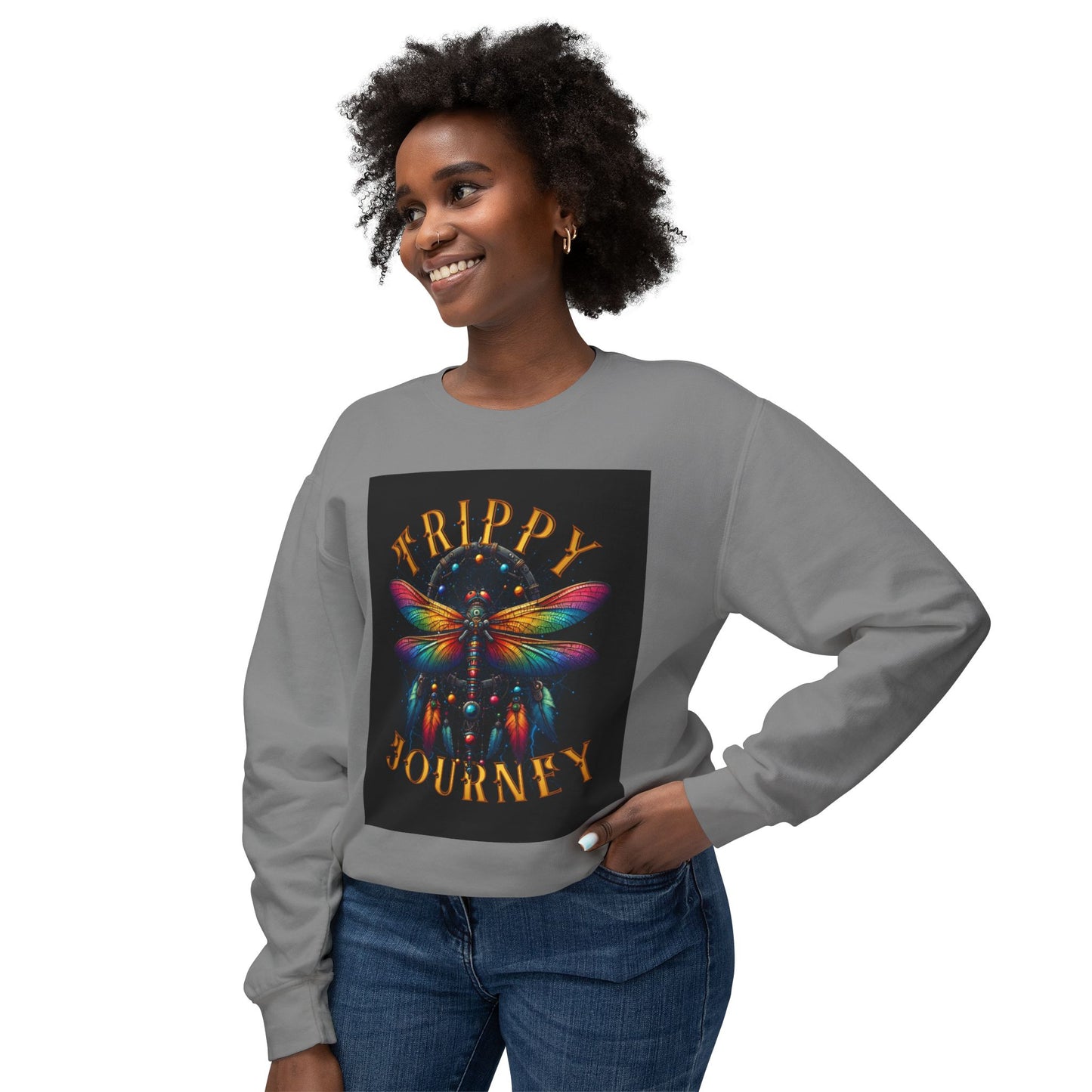 Trippy Journey Sweatshirt, Psychedelic Crewneck, Boho Fashion, Unisex Gift, Fun Layering Top, Festival Wear