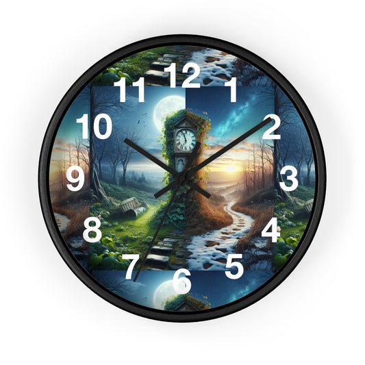 Enchanting Landscape Wall Clock - Nature Decor, Gift for Home, Timeless Style, Room Accent, Unique Wall Art