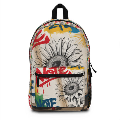 Vibrant Graffiti Floral Backpack | Stylish School Bag, Flower Backpack, Graffiti Art, Trendy Rucksack, Unique Gift for Students
