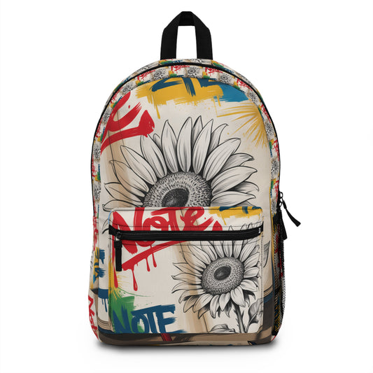Vibrant Graffiti Floral Backpack | Stylish School Bag, Flower Backpack, Graffiti Art, Trendy Rucksack, Unique Gift for Students