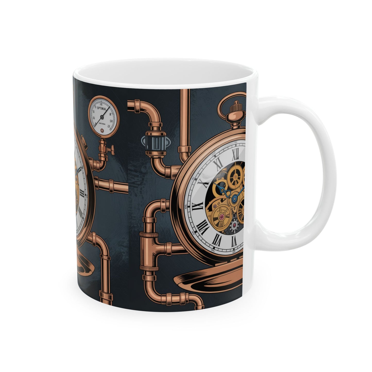 Steampunk Owl Mug – Chronos Automata Design, Coffee Cup, Gift for Owl Lovers, Unique Home Decor, Steam Punk Aesthetic