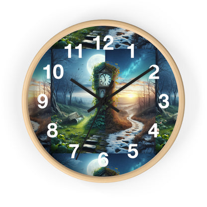 Enchanting Landscape Wall Clock - Nature Decor, Gift for Home, Timeless Style, Room Accent, Unique Wall Art
