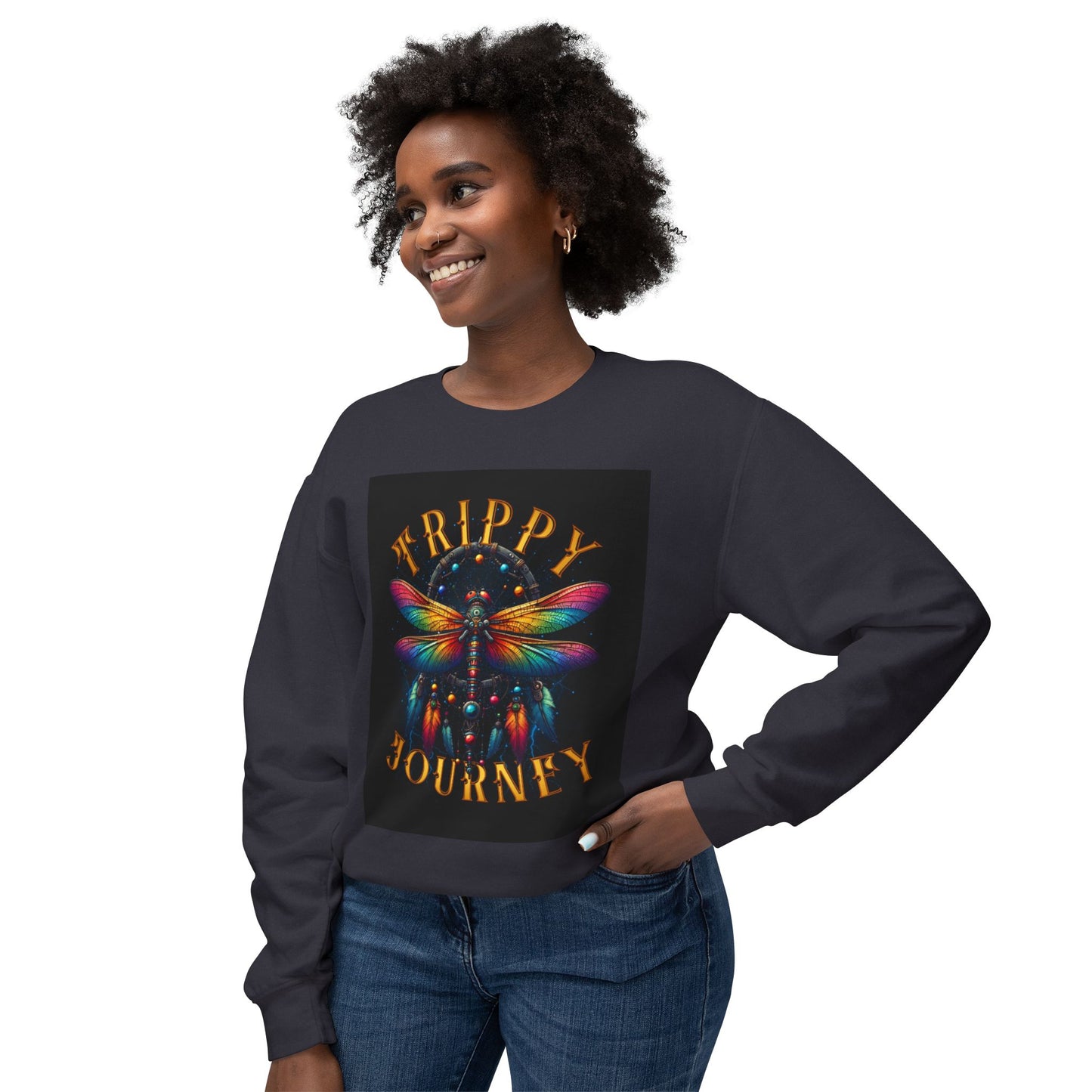 Trippy Journey Sweatshirt, Psychedelic Crewneck, Boho Fashion, Unisex Gift, Fun Layering Top, Festival Wear