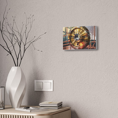 Industrial Gear Wall Art Canvas Print, Steampunk Decor, Home Office Artwork, Unique Gift for Engineers, Mechanical Design