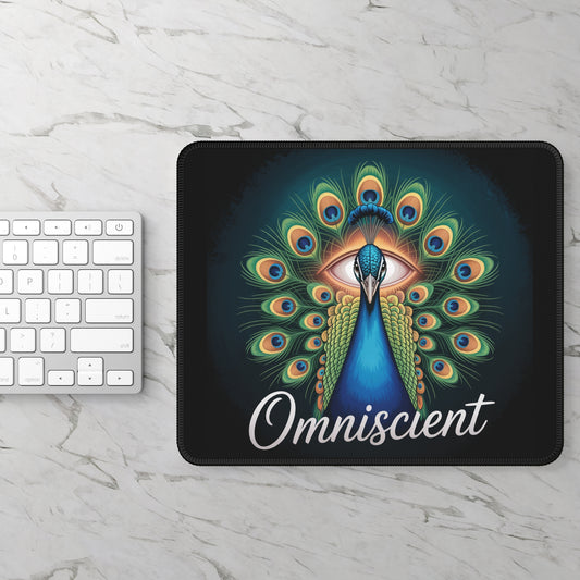 Omniscient Peacock Gaming Mouse Pad | Colorful Desk Accessory for Gamers, Unique Gift, Home Office Decor, Gaming Enthusiast Essentials