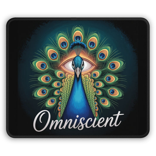 Omniscient Peacock Gaming Mouse Pad | Colorful Desk Accessory for Gamers, Unique Gift, Home Office Decor, Gaming Enthusiast Essentials