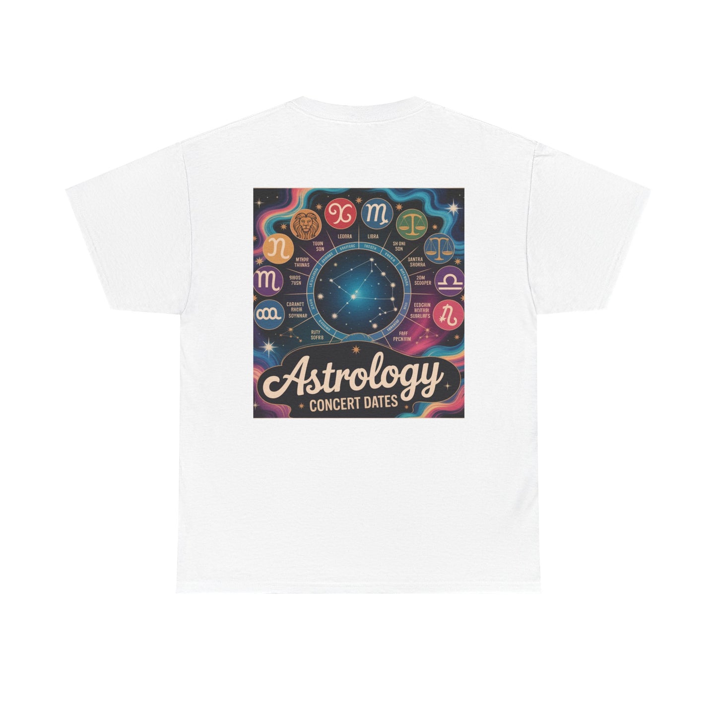 Trippy Astrology Tee, Music Festival Shirt, Celestial Graphic T-Shirt, Unisex Cotton Top, Vibrant Design Apparel