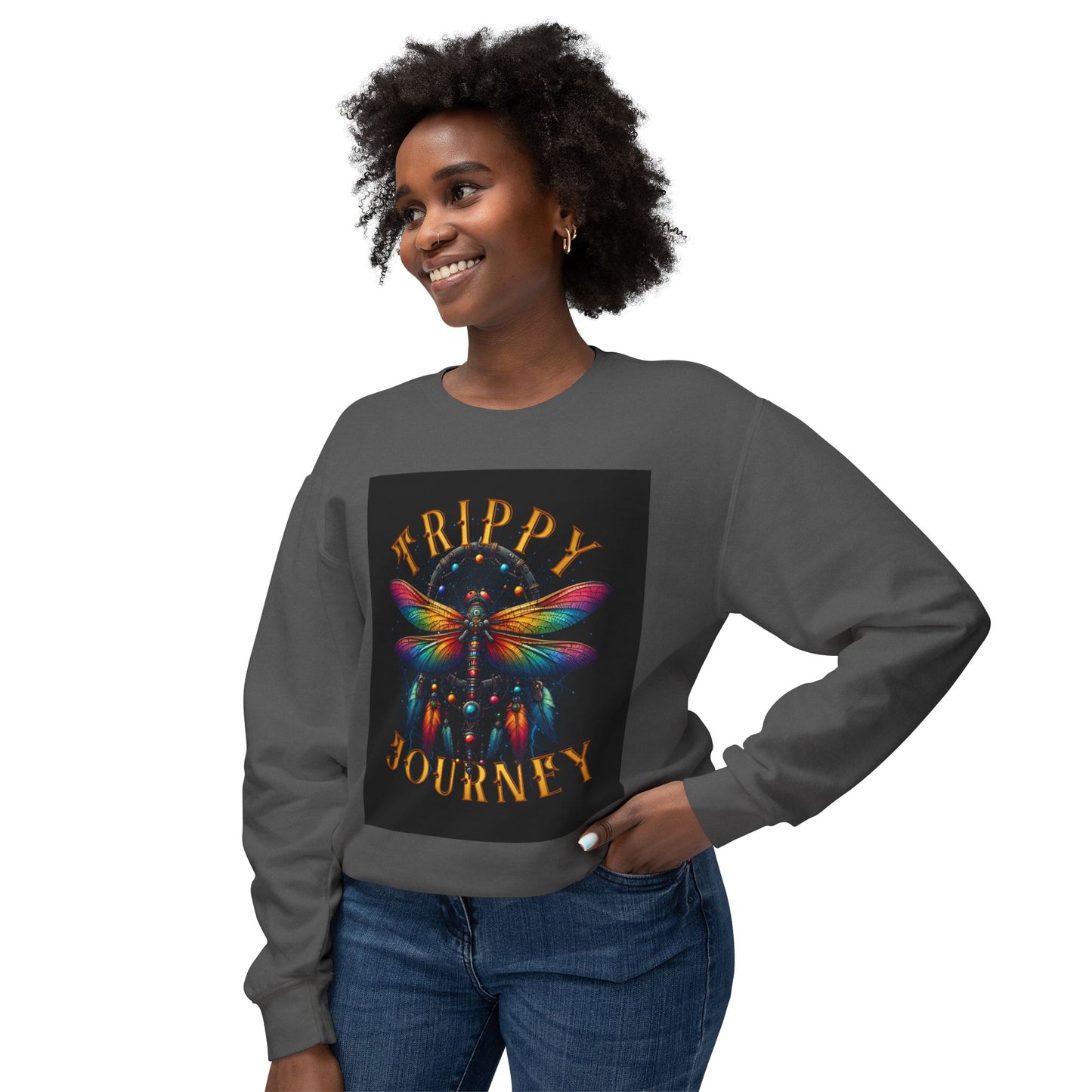 Trippy Journey Sweatshirt, Psychedelic Crewneck, Boho Fashion, Unisex Gift, Fun Layering Top, Festival Wear
