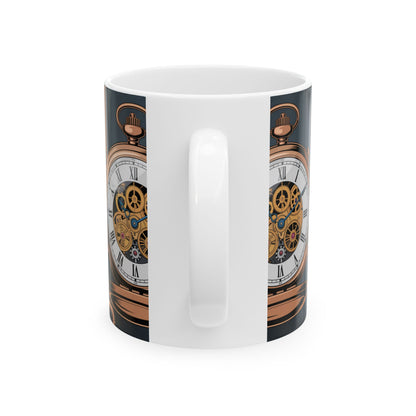 Steampunk Owl Mug – Chronos Automata Design, Coffee Cup, Gift for Owl Lovers, Unique Home Decor, Steam Punk Aesthetic