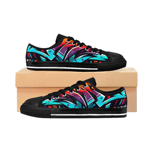 Vibrant Art Sneakers for Men, Trendy Streetwear Footwear, Casual Style Shoes, Graffiti Print Sneakers, Unique Gift for Him