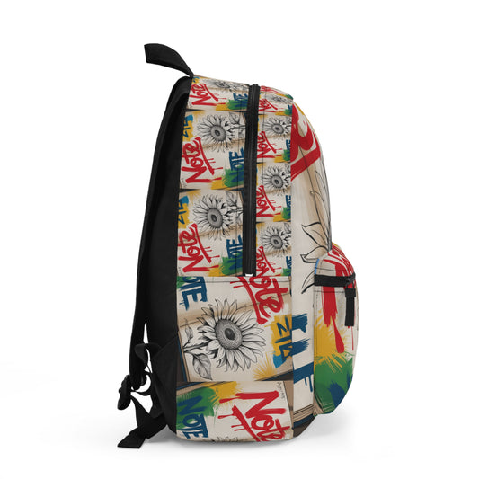 Vibrant Graffiti Floral Backpack | Stylish School Bag, Flower Backpack, Graffiti Art, Trendy Rucksack, Unique Gift for Students