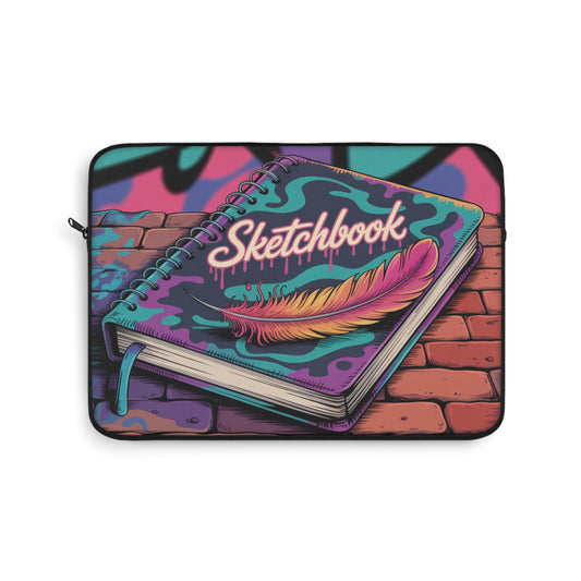 Vibrant Sketchbook Laptop Sleeve, Artistic Design for Creatives, Perfect for Gifts, College Students, and Sketch Lovers