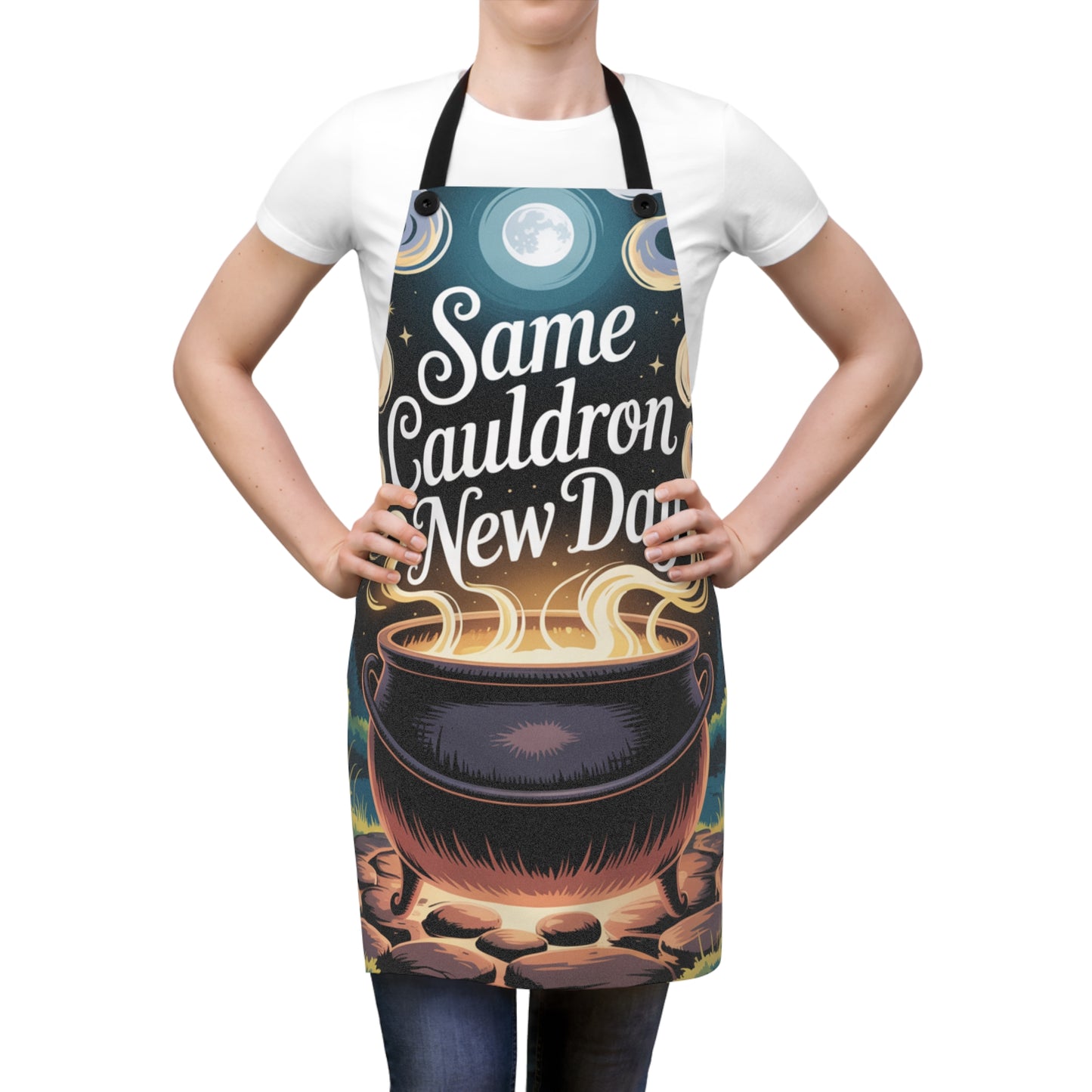 Enchanting Cauldron Apron, Witches Apron, Cooking Gift, Halloween Kitchen Gear, Magical Apron, Everyday Cooking
